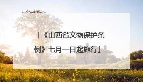 《山西省文物保护条例》七月一日起施行