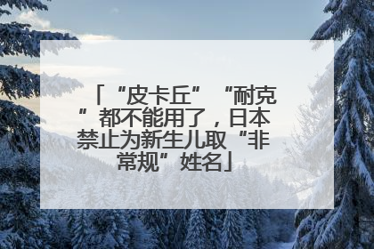 “皮卡丘”“耐克”都不能用了，日本禁止为新生儿取“非常规”姓名