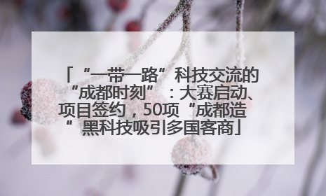 “一带一路”科技交流的“成都时刻”：大赛启动、项目签约，50项“成都造”黑科技吸引多国客商