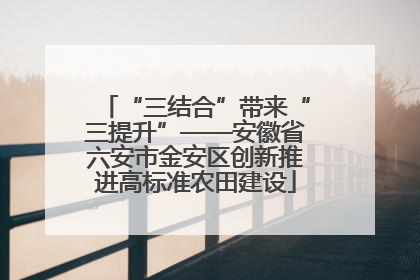 “三结合”带来“三提升”——安徽省六安市金安区创新推进高标准农田建设