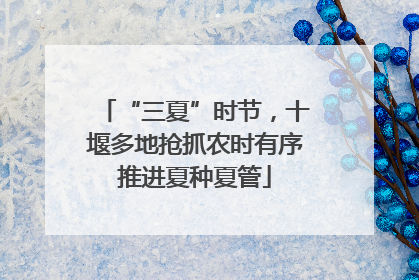 “三夏”时节，十堰多地抢抓农时有序推进夏种夏管
