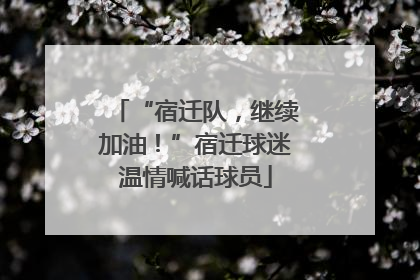 “宿迁队，继续加油！”宿迁球迷温情喊话球员