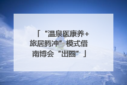 “温泉医康养+旅居腾冲”模式借南博会“出圈”