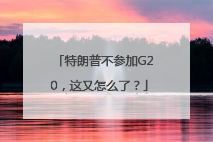 特朗普不参加G20，这又怎么了？