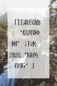 甘肃民勤：“信用种树” 汗水浇出“绿色存折”