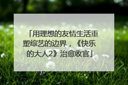 用理想的友情生活重塑综艺的边界，《快乐的大人2》治愈收官