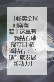畅卖全球 河南有一套丨这里有一颗钻石璀璨夺目 柘城钻石：“链”就发展新动力
