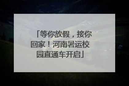 等你放假，接你回家！河南暑运校园直通车开启