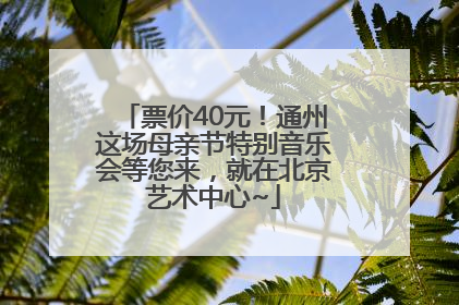票价40元！通州这场母亲节特别音乐会等您来，就在北京艺术中心~