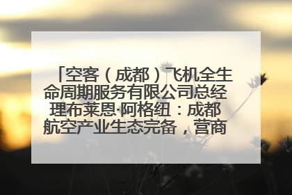 空客（成都）飞机全生命周期服务有限公司总经理布莱恩·阿格纽：成都航空产业生态完备，营商环境优势显著