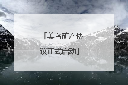 美乌矿产协议正式启动