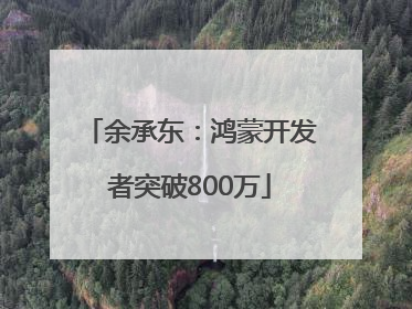 余承东：鸿蒙开发者突破800万