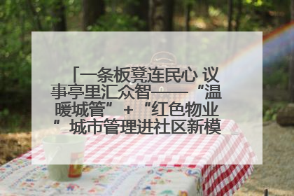 一条板凳连民心 议事亭里汇众智——“温暖城管”+“红色物业”城市管理进社区新模式绘就城市管理社区治理新画卷