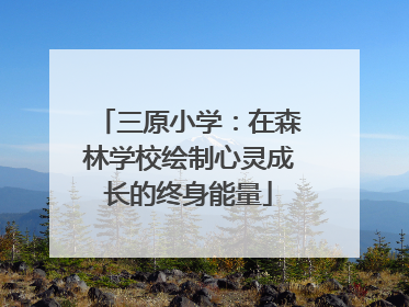 三原小学：在森林学校绘制心灵成长的终身能量