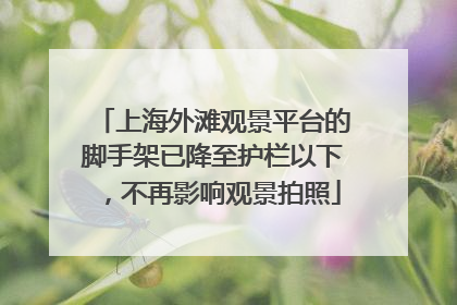 上海外滩观景平台的脚手架已降至护栏以下，不再影响观景拍照