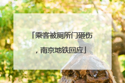 乘客被厕所门砸伤，南京地铁回应