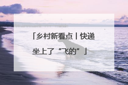 乡村新看点丨快递坐上了“飞的”