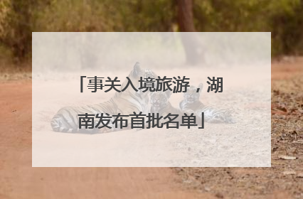 事关入境旅游，湖南发布首批名单