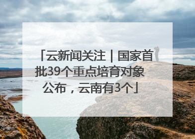 云新闻关注｜国家首批39个重点培育对象公布，云南有3个