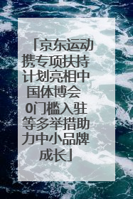 京东运动携专项扶持计划亮相中国体博会 0门槛入驻等多举措助力中小品牌成长