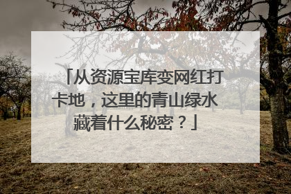 从资源宝库变网红打卡地，这里的青山绿水藏着什么秘密？