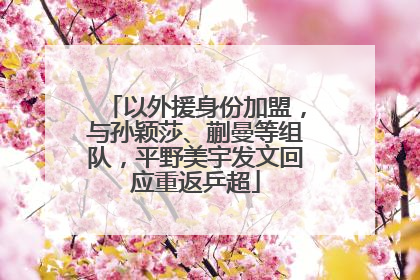 以外援身份加盟，与孙颖莎、蒯曼等组队，平野美宇发文回应重返乒超