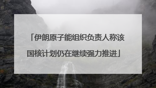 伊朗原子能组织负责人称该国核计划仍在继续强力推进