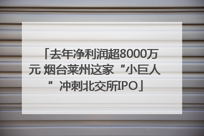 去年净利润超8000万元 烟台莱州这家“小巨人”冲刺北交所IPO