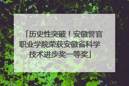 历史性突破！安徽警官职业学院荣获安徽省科学技术进步奖一等奖