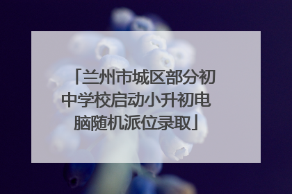 兰州市城区部分初中学校启动小升初电脑随机派位录取
