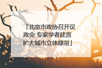 北京市政协召开议政会 专家学者建言扩大城市立体绿量