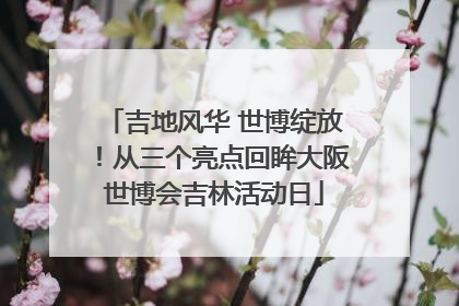 吉地风华 世博绽放！从三个亮点回眸大阪世博会吉林活动日