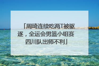 周琦连续吃两T被驱逐，全运会男篮小组赛四川队出师不利