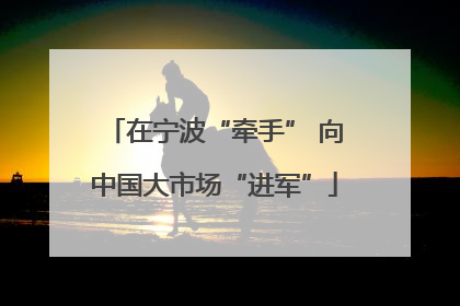 在宁波“牵手” 向中国大市场“进军”