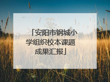 安阳市钢城小学组织校本课题成果汇报