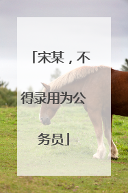 宋某，不得录用为公务员