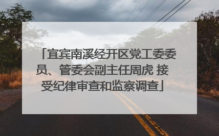 宜宾南溪经开区党工委委员、管委会副主任周虎 接受纪律审查和监察调查