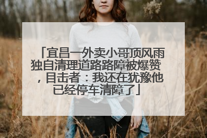 宜昌一外卖小哥顶风雨独自清理道路路障被爆赞，目击者：我还在犹豫他已经停车清障了