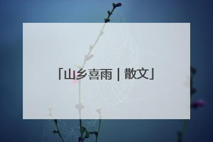 山乡喜雨｜散文