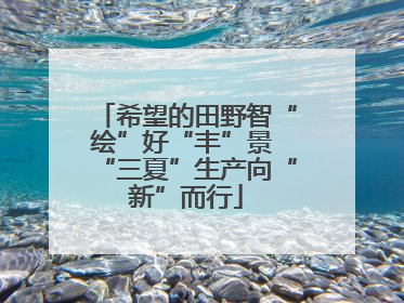希望的田野智“绘”好“丰”景 “三夏”生产向“新”而行