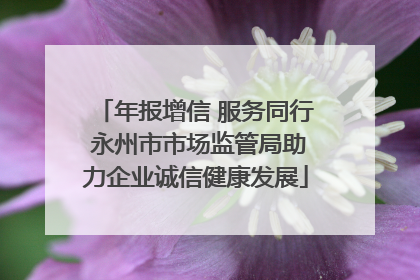 年报增信 服务同行 永州市市场监管局助力企业诚信健康发展