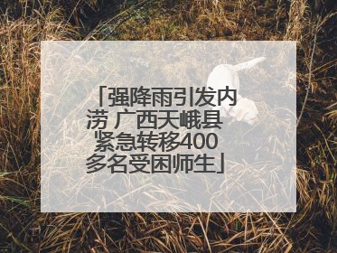 强降雨引发内涝 广西天峨县紧急转移400多名受困师生