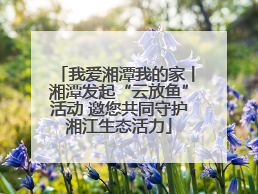 我爱湘潭我的家丨湘潭发起“云放鱼”活动 邀您共同守护湘江生态活力