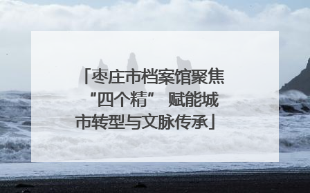 枣庄市档案馆聚焦“四个精” 赋能城市转型与文脉传承