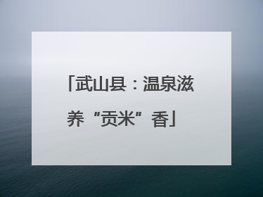 武山县：温泉滋养“贡米”香