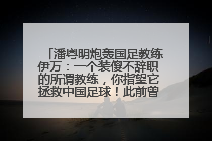 潘粤明炮轰国足教练伊万：一个装傻不辞职的所谓教练，你指望它拯救中国足球！此前曾多次发文评价国足