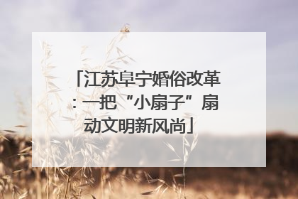 江苏阜宁婚俗改革：一把“小扇子”扇动文明新风尚