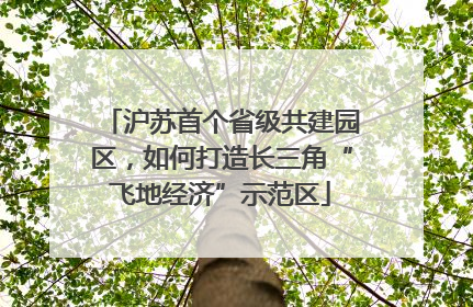 沪苏首个省级共建园区，如何打造长三角“飞地经济”示范区
