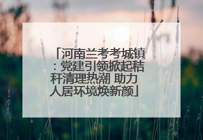 河南兰考考城镇：党建引领掀起秸秆清理热潮 助力人居环境焕新颜