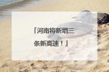 河南将新增三条新高速！